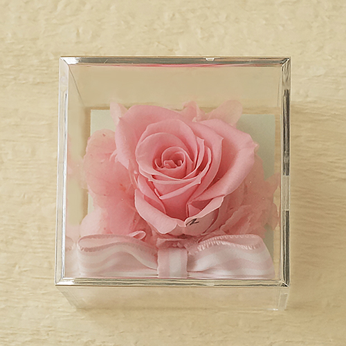 Je t’aime　Carre  (ジュテームカレ)プリザーブドフラワー≪パステルピンク≫