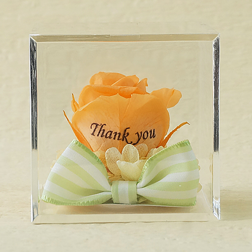 Je t’aime　Carre (ジュテームカレ)プリザーブドフラワー≪パステルオレンジ≫