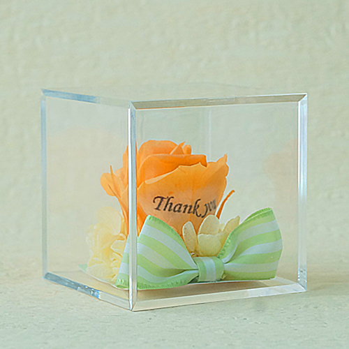 Je t’aime　Carre (ジュテームカレ)プリザーブドフラワー≪パステルオレンジ≫