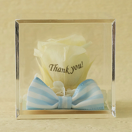 Je t’aime　Carre (ジュテームカレ)プリザーブドフラワー ≪ホワイトブルー≫