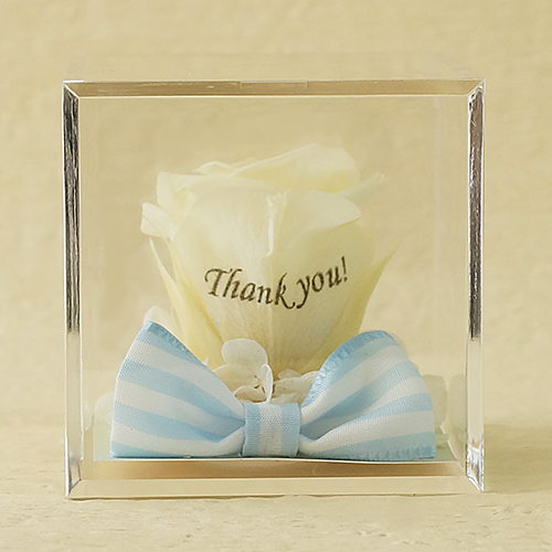 Je t’aime　Carre (ジュテームカレ)プリザーブドフラワー ≪ホワイトブルー≫