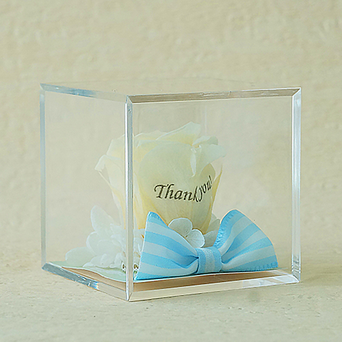 Je t’aime　Carre (ジュテームカレ)プリザーブドフラワー ≪ホワイトブルー≫