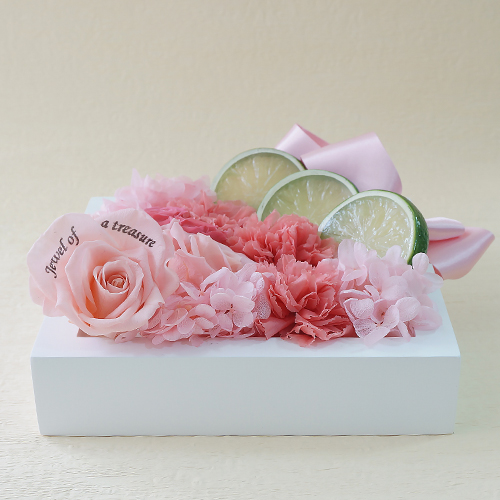 【メッセージローズ】フレッシュフレームプリザーブドフラワーアレンジM≪ピンク≫