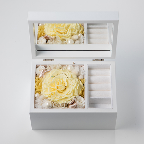 Special高級オルゴール　ジュエリーボックス≪イエロー≫プリザーブドフラワー