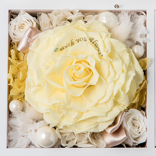 Special高級オルゴール　ジュエリーボックス≪イエロー≫プリザーブドフラワー