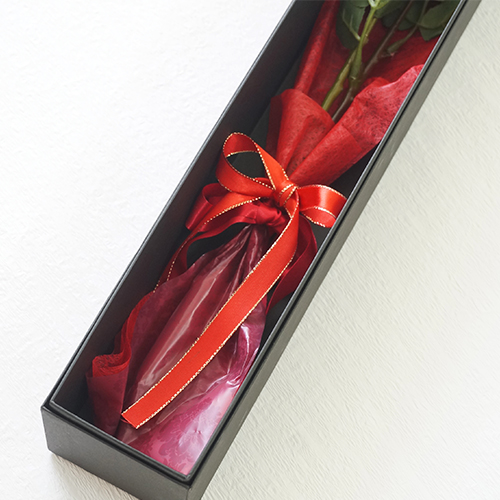 【バラ二輪ペア】プリザーブドフラワーLOVEローズ(専用バッグ付き) ≪レッド≫