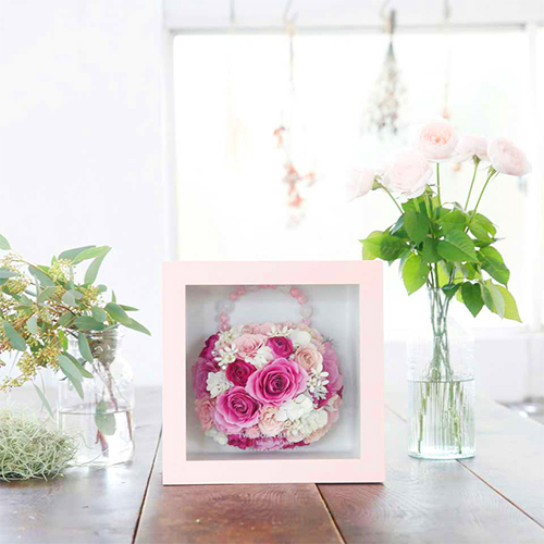 【アフターブーケ】キュービック さくら　生花のドライフラワー加工