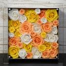 プリザーブドフラワーローズフレームアレンジ　≪イエロー系≫