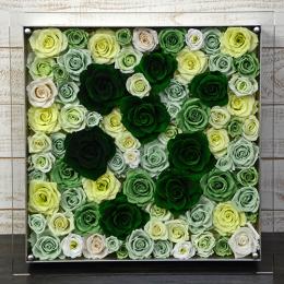 プリザーブドフラワーローズフレームアレンジ　≪グリーン系≫