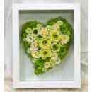 ハートプリザーブドフラワーローズフレームアレンジ　≪グリーン≫