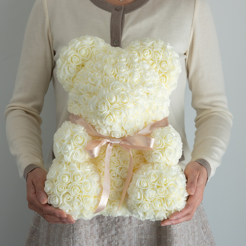 幸せを呼ぶ ローズ テディベア　ホワイト