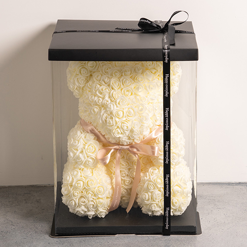 幸せを呼ぶ ローズ テディベア　ホワイト