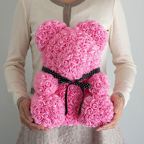 幸せを呼ぶ ローズ テディベア　ピンク