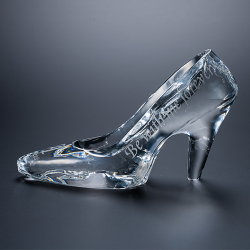 名入れ彫刻 シンデレラの靴 クリスタルガラス