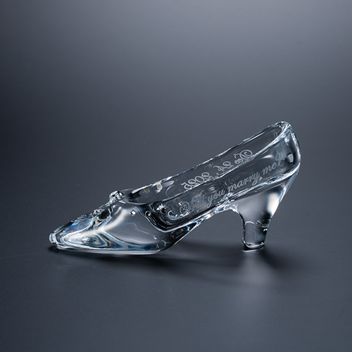 名入れ彫刻 スモール シンデレラの靴 クリスタルガラス