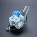 【プロポーズ】シンデレラの靴 プリンセスアレンジ(アクリル製)プリザーブドフラワー≪ブルー≫