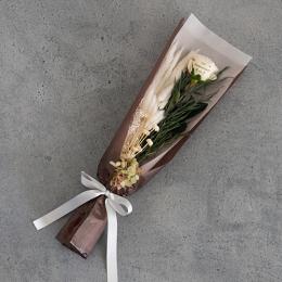 【メッセージローズ】ドライフラワーブーケ　アンティークホワイト