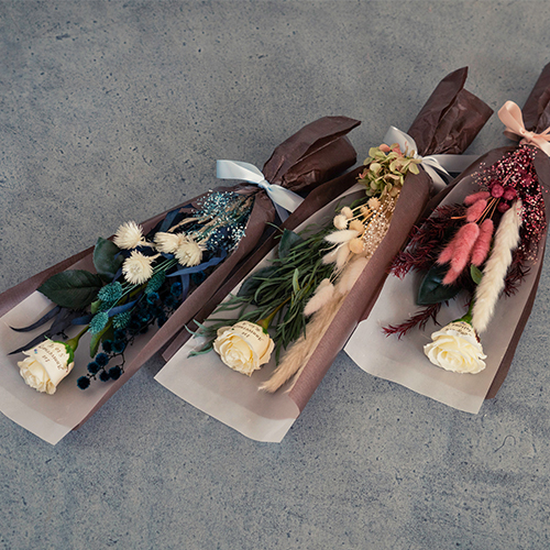 【メッセージローズ】ドライフラワーブーケ　アンティークピンク