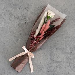 【メッセージローズ】ドライフラワーブーケ　アンティークピンク