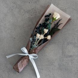 【メッセージローズ】ドライフラワーブーケ　アンティークブルー