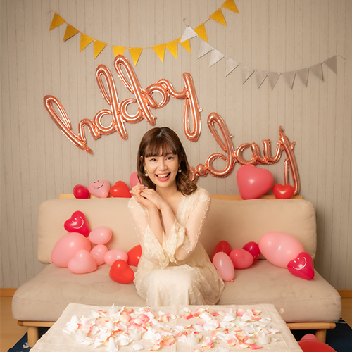 ハートバルーン装飾セット & Happy Birthday (誕生日おめでとう)