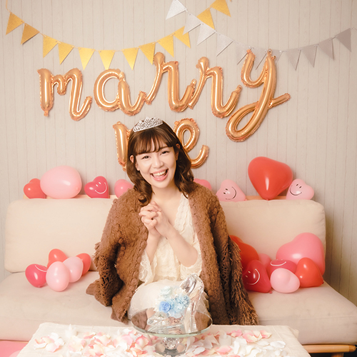 ハートバルーン装飾セット & MARRY ME(結婚してください)