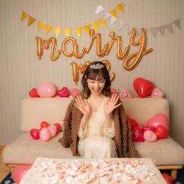ハートバルーン装飾セット & MARRY ME(結婚してください)