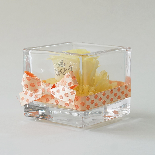 【メッセージローズ】アニバーサリープチプリザーブドフラワーギフト≪イエロー≫