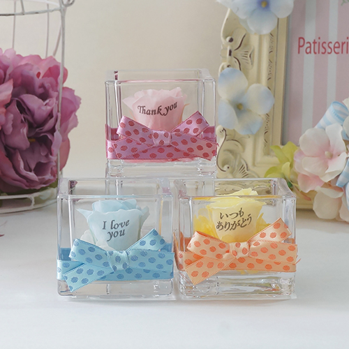 【メッセージローズ】アニバーサリープチプリザーブドフラワーギフト≪イエロー≫