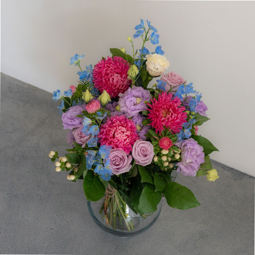 【花に記念日プリント】季節のブーケ ヴァイオレット Lサイズ 紫のバラ