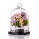 【花に記念日プリント】フラワードームアレンジメント ヴァイオレット M 紫のバラ