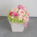 【花に記念日プリント】パステルプリザーブドフラワーアレンジL≪ピンク≫
