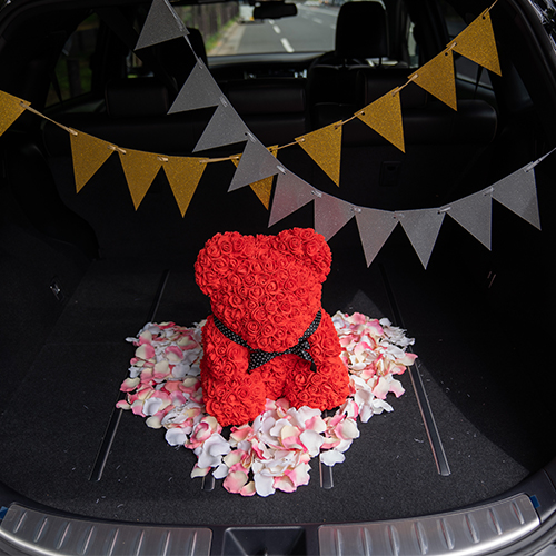 【車でサプライズ演出】花びらキャンドル+フラッグ装飾セット