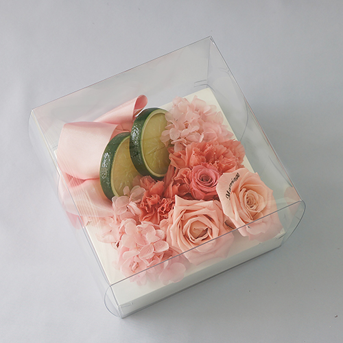 【メッセージローズ】フレッシュフレームプリザーブドフラワーアレンジS≪ピンク≫