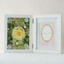 【花に記念日プリント】フォトフレーム&プリザーブドフラワー L ≪リモーネ≫