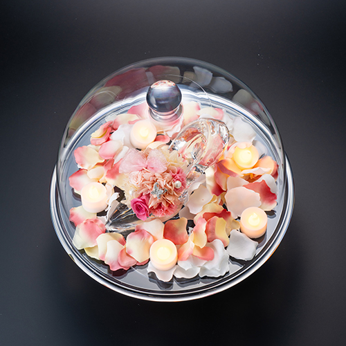 【プロポーズ】クリスタルガラスの靴用　保管ドーム