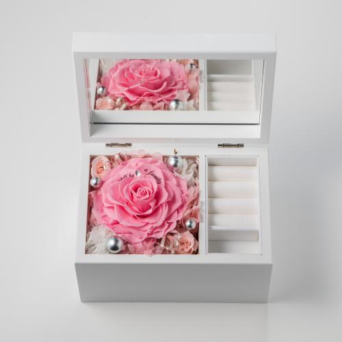 【ホテルでプロポーズ】Special高級オルゴールジュエリーBOX ≪Dピンク≫+フラッグ装飾セット