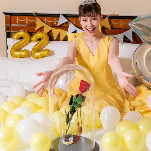 【ホテルでプロポーズ】Specialダイヤモンドローズ　ショート　メッセージフラワー+フラッグ装飾セ