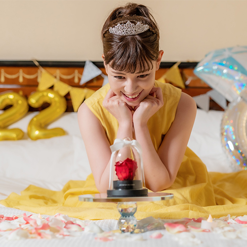 【ホテルでプロポーズ】リトルベル Specialダイヤモンドローズ+フラッグ装飾セット