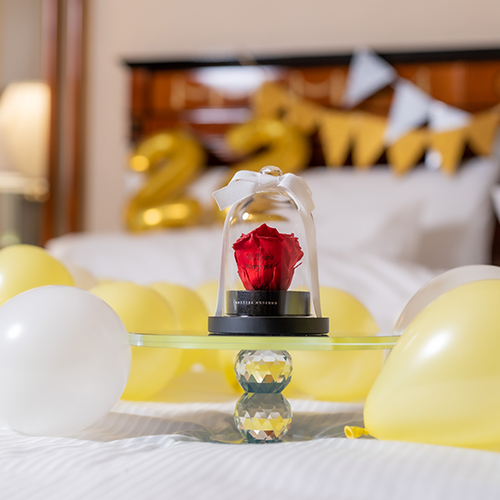 【ホテルでプロポーズ】リトルベル Specialダイヤモンドローズ+フラッグ装飾セット