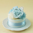 【メッセージローズ】ホールケーキ&プリザーブドフラワー≪ブルー≫