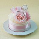 【メッセージローズ】ホールケーキ&プリザーブドフラワー≪ピンク≫