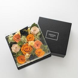 ボックスフラワーアレンジメント　フローリッシュオレンジ　