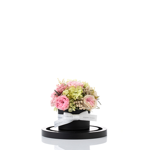 フラワードームアレンジメント　ピンクブロッサムS