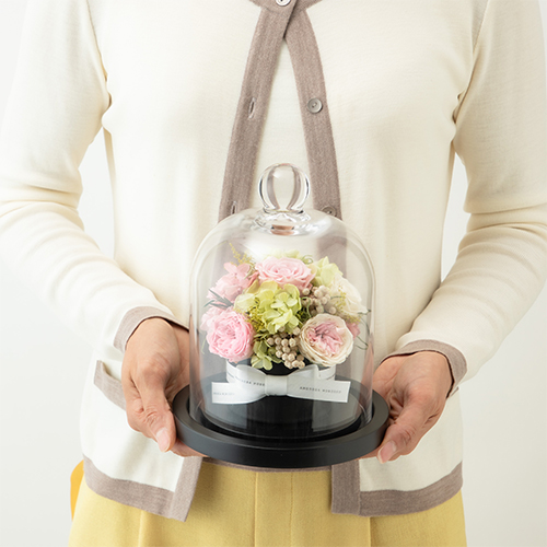 フラワードームアレンジメント　ピンクブロッサムS