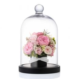 フラワードームアレンジメント　ピンクブロッサムL