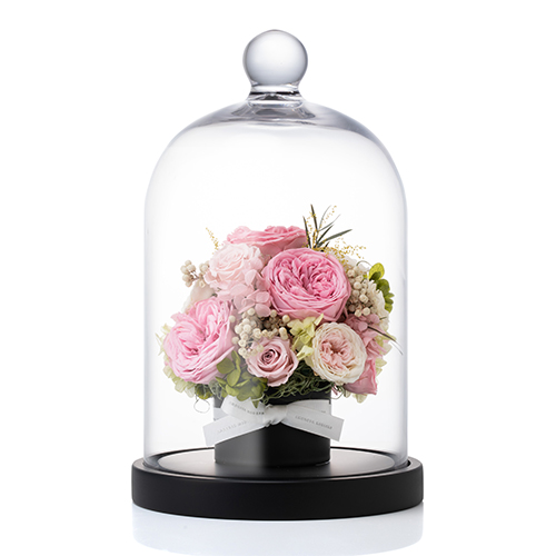 フラワードームアレンジメント　ピンクブロッサムL