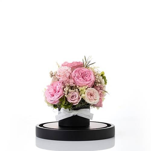 フラワードームアレンジメント　ピンクブロッサムL