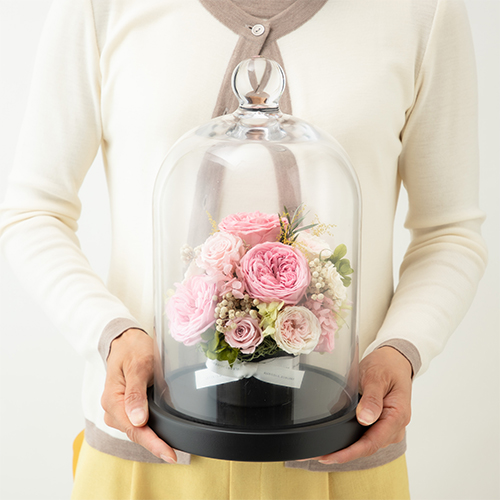 フラワードームアレンジメント　ピンクブロッサムL