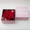 Pinkボックスフラワー　プリザーブドフラワー　レッド